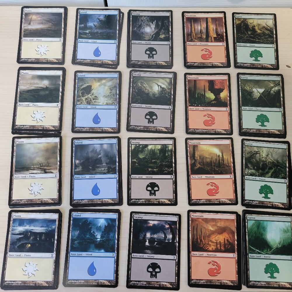 MTG Bundle of 57 MAGIC THE GATHERING Time Spiral 2006 Land Cards, Complete Set